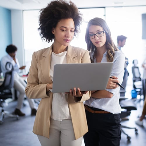 Two woman with laptop