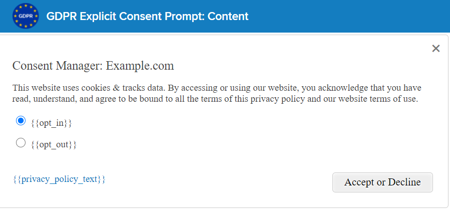 A Consent Manager Platform for GDPR compliance